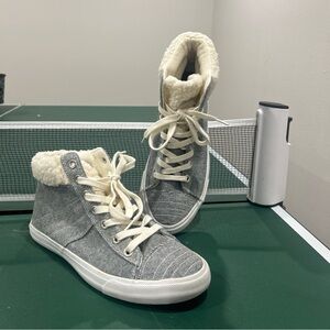 Tommy Bahama - Womans Gray High Top Sherpa/Fleece Lined Shoes Sneakers Size 10